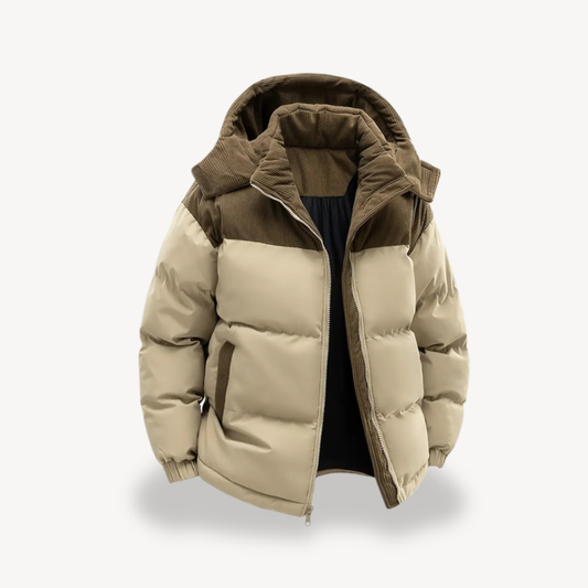 Men’s Quilted Jacket with Hood – Simple, Modern Aesthetic