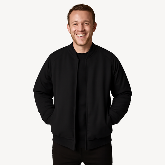 Men’s Zip Bomber Jacket – Clean, Traditional Aesthetic