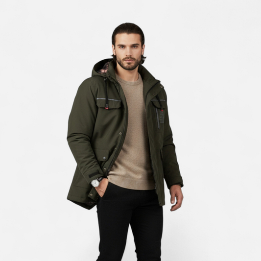 Men’s Hooded Jacket – Straightforward Zip Design