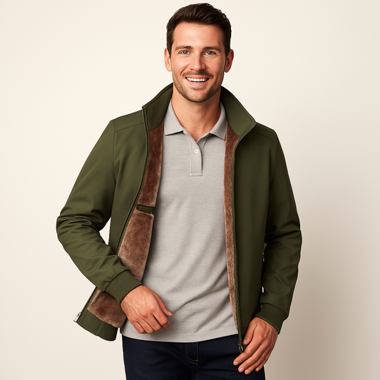 Men’s Jacket with Inner Lining – Simple Zip Front